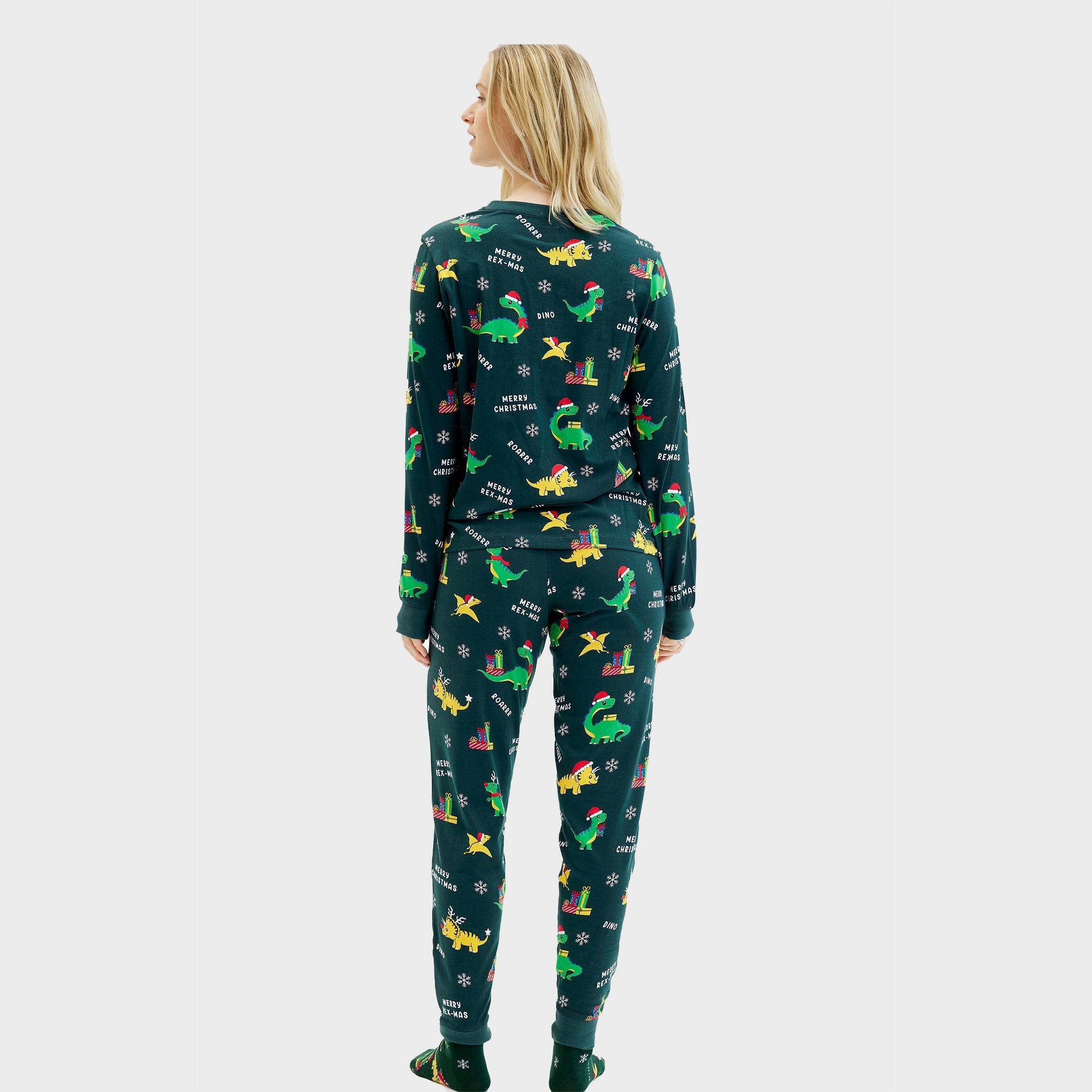 Dino Weihnachtspyjamas - Damen.